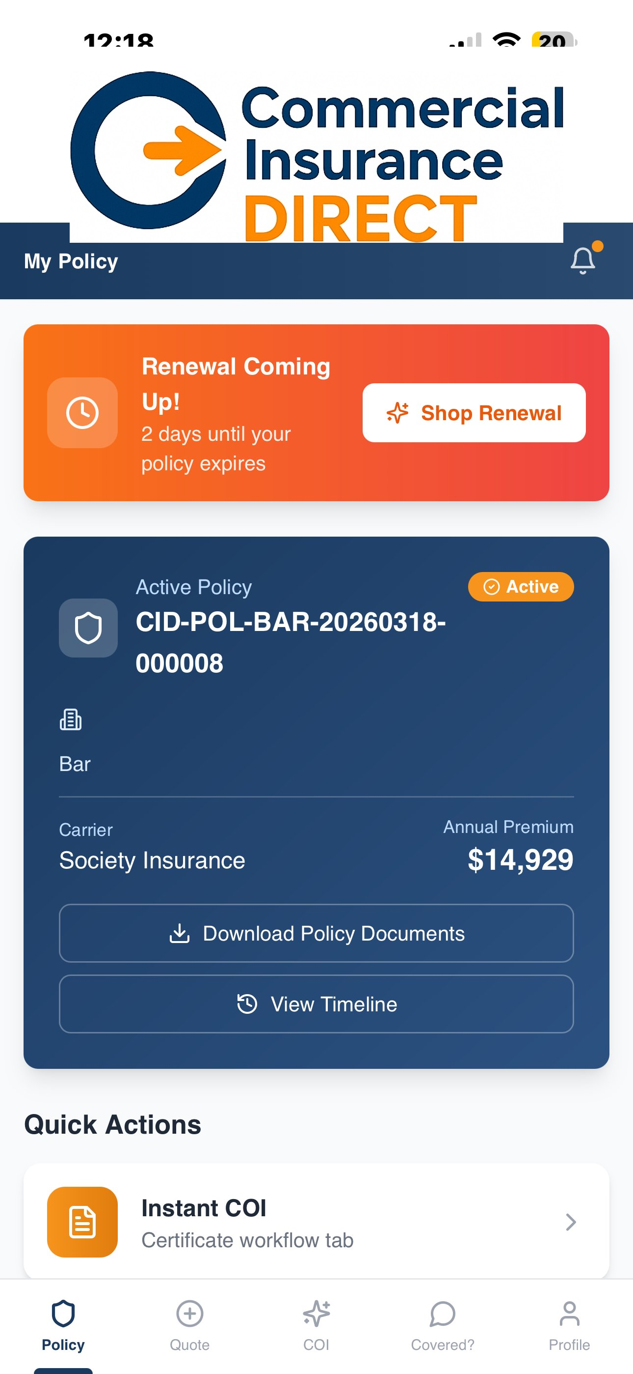 CID Connect policy vault